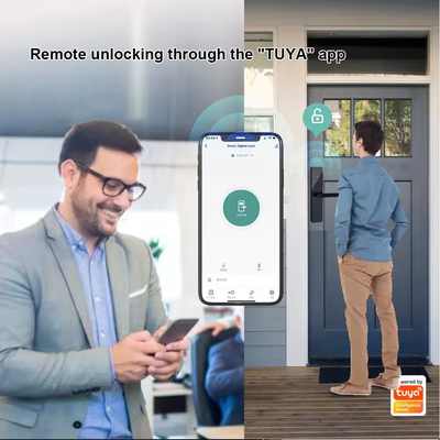 Glomarket Casa Apartamento Tuya Smart WiFi Cerradura digital de la puerta teléfono APP Control remoto Seguridad Impresión digital Cerradura inteligente de la puerta