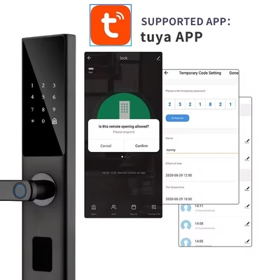 Glomarket Tuya Smart WiFi Código de bloqueo digital de puertas RFID Tarjeta IC Smartphone App Desbloqueo de huellas digitales Biométricas Cerradura inteligente