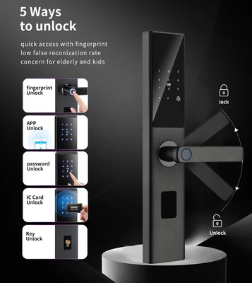 Glomarket Tuya Smart WiFi Código de bloqueo digital de puertas RFID Tarjeta IC Smartphone App Desbloqueo de huellas digitales Biométricas Cerradura inteligente