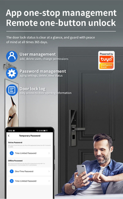 Glomarket Tuya Smart WiFi Código de bloqueo digital de puertas RFID Tarjeta IC Smartphone App Desbloqueo de huellas digitales Biométricas Cerradura inteligente