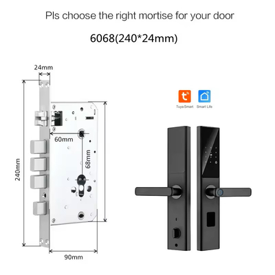 Glomarket Tuya Smart WiFi Código de bloqueo digital de puertas RFID Tarjeta IC Smartphone App Desbloqueo de huellas digitales Biométricas Cerradura inteligente
