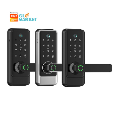 Glomarket Tuya Wifi Cerradura sin llave cerradura cerradura eléctrica cerradura de puerta delantera con teclado cerradura digital con huella digital inteligente