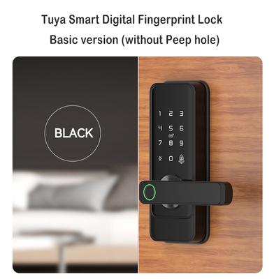 Glomarket Tuya Wifi Cerradura sin llave cerradura cerradura eléctrica cerradura de puerta delantera con teclado cerradura digital con huella digital inteligente