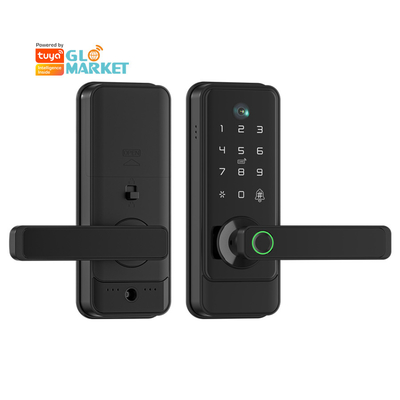Glomarket Tuya Wifi Cerradura sin llave cerradura cerradura eléctrica cerradura de puerta delantera con teclado cerradura digital con huella digital inteligente