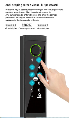 Glomarket Puente roto Cerradura inteligente Inteligencia de gama alta aleación de zinc Tuya Wifi huella digital cerradura de puerta a prueba de agua