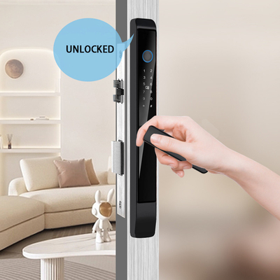 Glomarket Cerradura de puertas correderas de aluminio para exteriores Mano digital Cerradura electrónica Impresión digital Tuya Cerraduras inteligentes impermeables