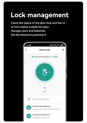 Glomarket Seguridad Cerradura Inteligente Seguridad en el hogar Automático eléctrico Wifi Impresión digital Tuya Cerradura de puerta inteligente