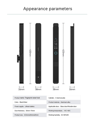 Glomarket Seguridad Cerradura Inteligente Seguridad en el hogar Automático eléctrico Wifi Impresión digital Tuya Cerradura de puerta inteligente