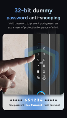 Glomarket Seguridad Cerradura Inteligente Seguridad en el hogar Automático eléctrico Wifi Impresión digital Tuya Cerradura de puerta inteligente