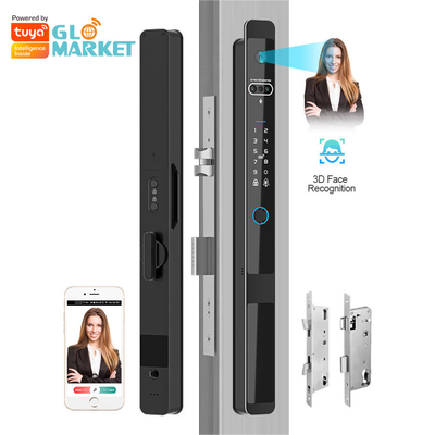 Glomarket Tuya 3d Face Cerradura Inteligente Automático eléctrico Wifi cámara Impresión digital de las huellas digitales cerradura de la puerta inteligente
