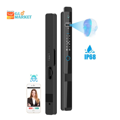 Glomarket Tuya 3d Face Cerradura Inteligente Automático eléctrico Wifi cámara Impresión digital de las huellas digitales cerradura de la puerta inteligente