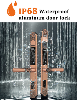 Glomarket Courtyard Villa Puerta Cerradura de alta seguridad Impermeable Inteligente doble huella digital Contraseña Cerradura inteligente
