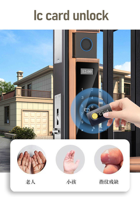 Glomarket Courtyard Villa Puerta Cerradura de alta seguridad Impermeable Inteligente doble huella digital Contraseña Cerradura inteligente