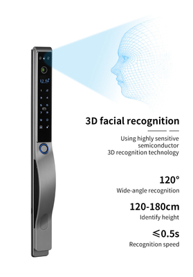 Glomarket Exterior eléctrico sin llave reconocimiento facial 3D Tuya Digital Password Card Cerradura de puerta Impermeabilización de huellas dactilares Cerradura inteligente