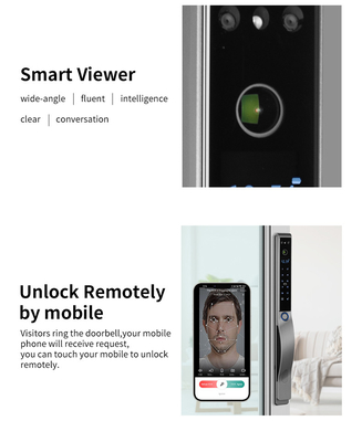 Glomarket Exterior eléctrico sin llave reconocimiento facial 3D Tuya Digital Password Card Cerradura de puerta Impermeabilización de huellas dactilares Cerradura inteligente