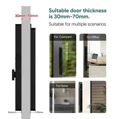 Glomarket Fuera impermeable Ip68 Digital Electrónica Tuya Cerraduras inteligentes de huellas dactilares Aluminio Acero Cerradura corredera de vidrio