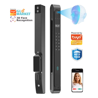 Glomarket Fuera impermeable Ip68 Digital Electrónica Tuya Cerraduras inteligentes de huellas dactilares Aluminio Acero Cerradura corredera de vidrio