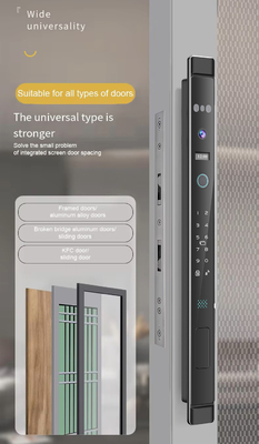 Glomarket 3D reconocimiento facial Tuya Wifi Cerradura de puerta corredera de aluminio Impermeabilización de huellas digitales inteligentes Cerradura de puerta de vidrio