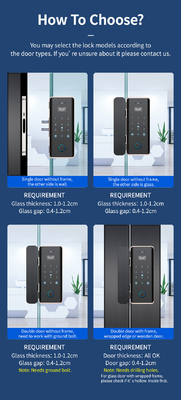 Glomarket Wifi Tuya App Control remoto Smart Impresión digital Puerta de cristal Bloqueo de tarjeta Contraseña Desbloqueo facial Para empujar Puerta corredera