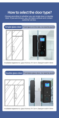 Glomarket Tuya Inteligente reconocimiento facial 3d Wifi Cerradura de puerta de cristal huella digital contraseña de tarjeta Cerradura electrónica de puerta de cristal para oficina