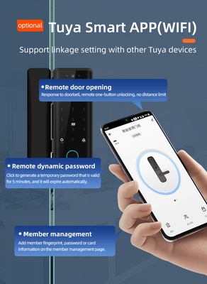 Glomarket Tuya Inteligente reconocimiento facial 3d Wifi Cerradura de puerta de cristal huella digital contraseña de tarjeta Cerradura electrónica de puerta de cristal para oficina