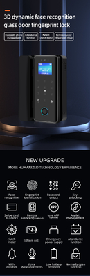 Glomarket Tuya Inteligente reconocimiento facial 3d Wifi Cerradura de puerta de cristal huella digital contraseña de tarjeta Cerradura electrónica de puerta de cristal para oficina