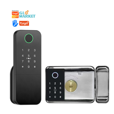 Glomarket Exterior Electrónica Inteligente de huella digital contraseña Cerradura digital Tuya Ttlock Cerradura de puerta inteligente
