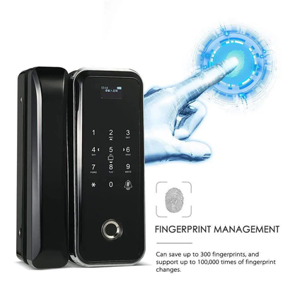 Glomarket Smart Tuya Wifi Cerradura de puertas de vidrio Impresión digital teclado Bloqueo de contraseña Conexión inteligente Desbloqueo remoto