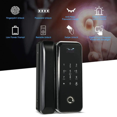Glomarket Smart Tuya Wifi Cerradura de puertas de vidrio Impresión digital teclado Bloqueo de contraseña Conexión inteligente Desbloqueo remoto