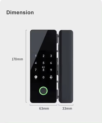 Glomarket Tuya Cerradura inteligente de puerta de vidrio Biométrica de huellas dactilares BLE Cerradura electrónica inteligente para oficina Puerta de vidrio