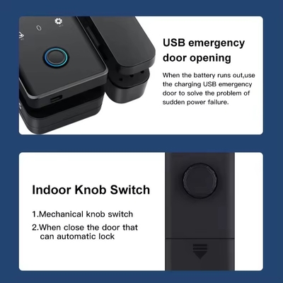 Glomarket Tuya Cerradura inteligente de puerta de vidrio Biométrica de huellas dactilares BLE Cerradura electrónica inteligente para oficina Puerta de vidrio