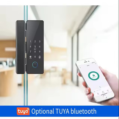 Glomarket Tuya Cerradura inteligente de puerta de vidrio Biométrica de huellas dactilares BLE Cerradura electrónica inteligente para oficina Puerta de vidrio