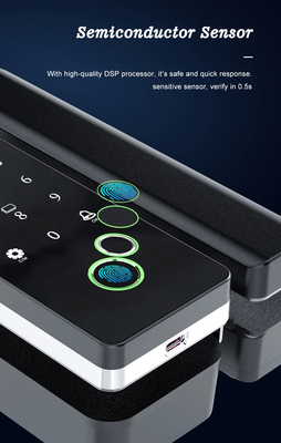 Glomarket Tuya Cerradura inteligente de puerta de vidrio Biométrica de huellas dactilares BLE Cerradura electrónica inteligente para oficina Puerta de vidrio