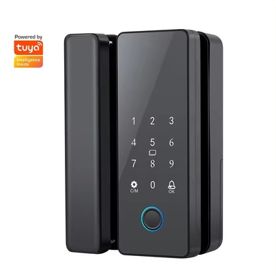 Glomarket Tuya Cerradura inteligente de puerta de vidrio Biométrica de huellas dactilares BLE Cerradura electrónica inteligente para oficina Puerta de vidrio