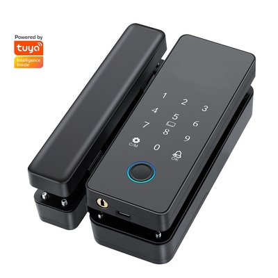 Glomarket Tuya Cerradura inteligente de puerta de vidrio Biométrica de huellas dactilares BLE Cerradura electrónica inteligente para oficina Puerta de vidrio