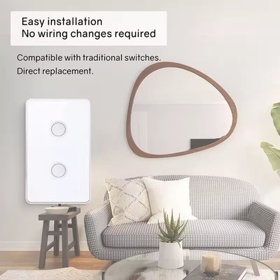 Glomarket Tuya Zigbee/wifi EU Vidrio templado Concavo Botón táctil Conmutador de luz 1/2/3/4 Gang Wifi Conmutador de pared Trabaja con Google Alexa