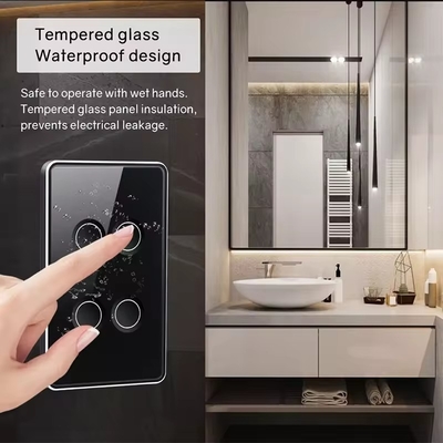 Tuya US Wifi /Zigbee Vidrio templado concave Botón táctil conmutador de luz 1/2/3/4 Gang Wifi Switch de pared