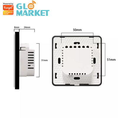 Glomarket Tuya Smart Glass Touch Button Wifi Smart Boiler Switch Alexa Control por voz con el interruptor de calentador de agua estándar de la UE