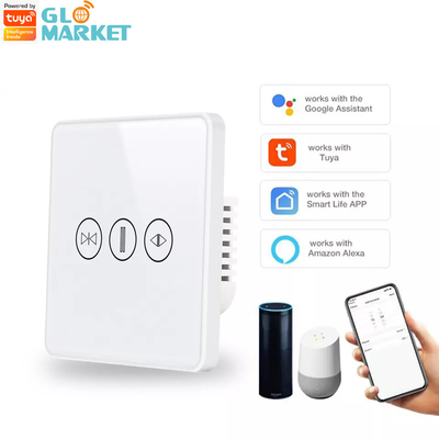 Interruptor de cortina inteligente Wi-Fi/Zigbee Control de voz Asistente de Google Interruptor de pantalla táctil estándar de la UE APP Interruptor de puerta de garaje