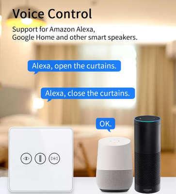 Interruptor de cortina inteligente Wi-Fi/Zigbee Control de voz Asistente de Google Interruptor de pantalla táctil estándar de la UE APP Interruptor de puerta de garaje