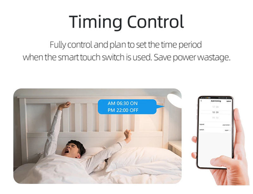 Glomarket Tuya WiFi Zigbee Smart Light Switch Push Button Switch 1/2/3 Banda Trabaja con Alexa Google Home