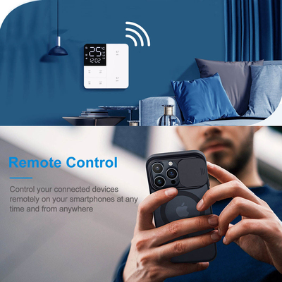 Glomarket Tuya Wifi Smart Wall Light Switch 1/2/3 Gang Support Control de voz / aplicación / toque con pantalla de visualización de temperatura