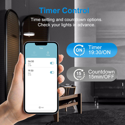 Glomarket Tuya Wifi Smart Wall Light Switch 1/2/3 Gang Support Control de voz / aplicación / toque con pantalla de visualización de temperatura