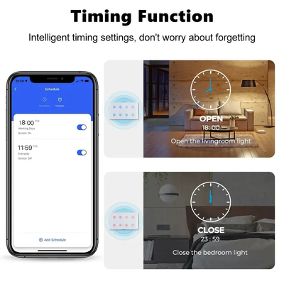 Glomarket Smart Home 8 Gang Switch de pared estándar de EE.UU. Tuya APP de voz de control remoto de pared inalámbrica toque de luz