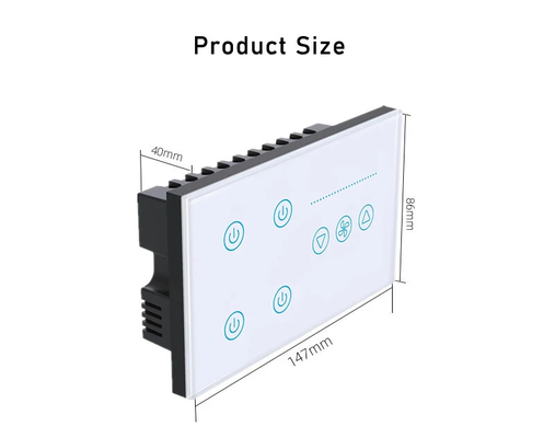 Glomarket Tuya Smart Touch Switch de pared panel de vidrio luz eléctrica y ventilador conmutador vida inteligente control de voz Alexa