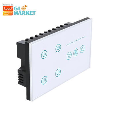 Glomarket Tuya Smart Touch Switch de pared panel de vidrio luz eléctrica y ventilador conmutador vida inteligente control de voz Alexa
