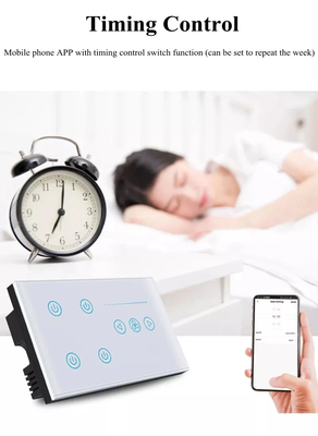 Glomarket Tuya Smart Touch Switch de pared panel de vidrio luz eléctrica y ventilador conmutador vida inteligente control de voz Alexa