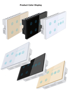 Glomarket Tuya Smart Touch Switch de pared panel de vidrio luz eléctrica y ventilador conmutador vida inteligente control de voz Alexa