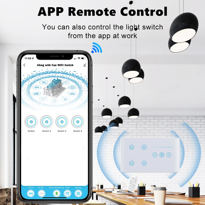 Glomarket Tuya Smart Touch Switch de pared panel de vidrio luz eléctrica y ventilador conmutador vida inteligente control de voz Alexa