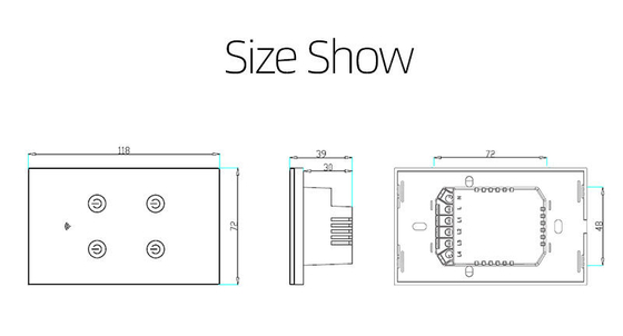 Glomarket Productos de nuevo diseño Tuya Smart Wifi Switch de pared Us Panel táctil de vidrio estándar Aplicación de soporte de interruptor de luz Control remoto